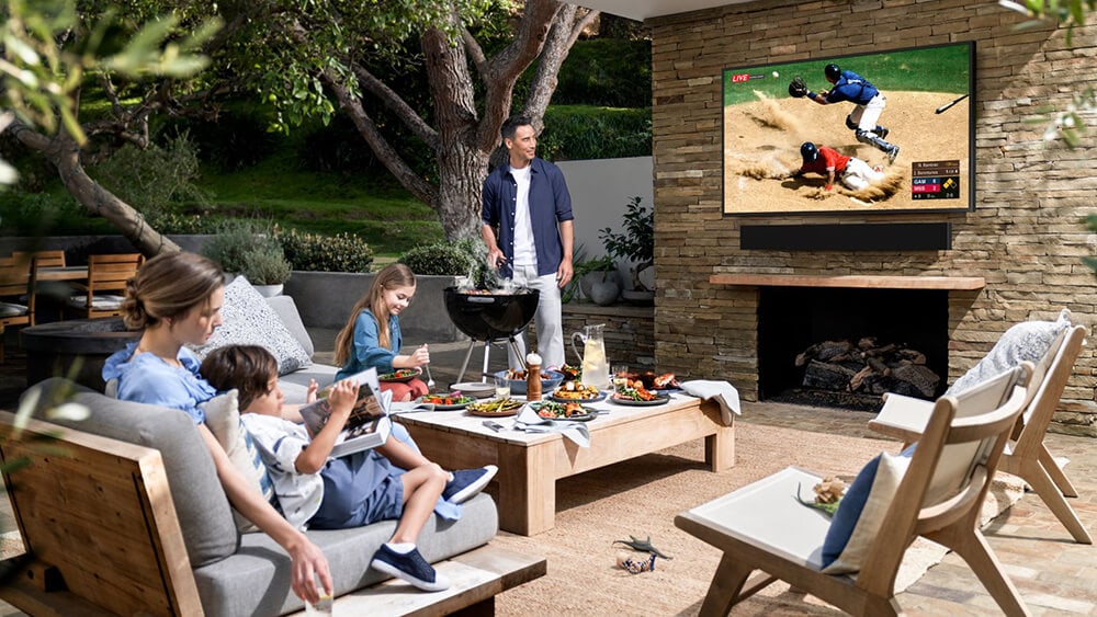 The Terrace Samsung 4K QLED TV- backyard - Living Style Bits