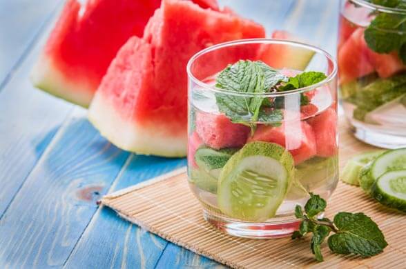 Watermelon Cucumber mint - Detox water recipes you must try this summer - Living Style Bits