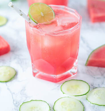 Watermelon Cucumber Basil - Sparkling Water Recipes To Add Sparkles To Your Summer - Living Style Bits